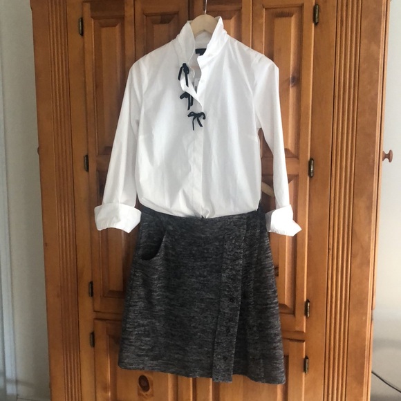 Anthropologie 💯%wool skirt marled snap closures pockets good condition - Picture 3 of 14